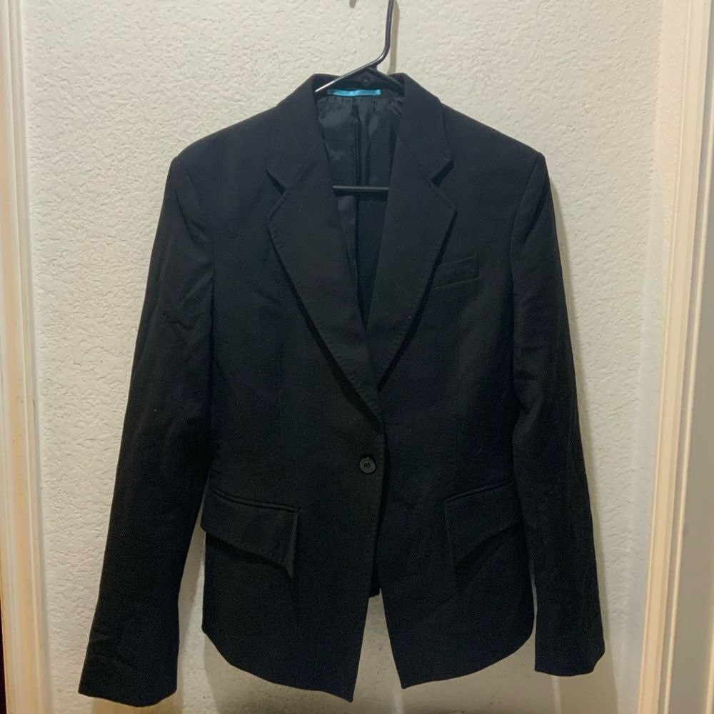 J.Lindeberg Women Black Polyester wool Single Breasted Long Sleeve Blazer 38